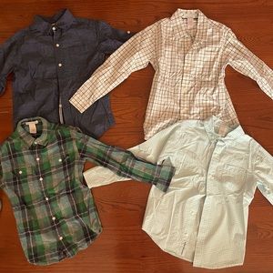 Janie and Jack Boys 7 lot of 4 shirts plaid , blue, gingham